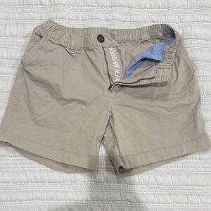 Chubbies Beige Shorts with Blue Label